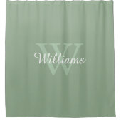 Elegante Monogram Script Naam Douchegordijn (Voorkant)