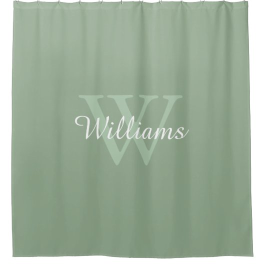 Elegante Monogram Script Naam Douchegordijn (Voorkant)
