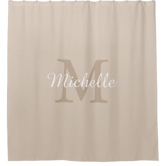 Elegante Monogram Script Naam Douchegordijn (Voorkant)