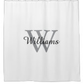 Elegante Monogram Script Naam Douchegordijn (Voorkant)