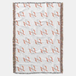 Elegante Monogram Script Naam Patroon Worpdeken Deken