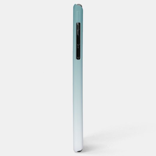 Elegante Monogram Script Naam Stof Turquoise Ombre Case-Mate iPhone Case (Achterkant/links)