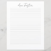 Elegante Monogram Script Persoonlijk Briefpapier (Voorkant)