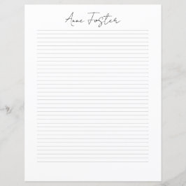 Elegante Monogram Script Persoonlijk Briefpapier