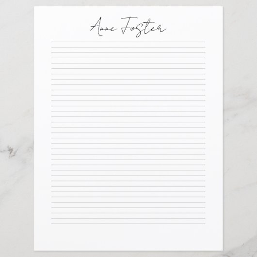 Elegante Monogram Script Persoonlijk Briefpapier (Voorkant)