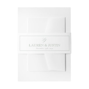 Elegante Monogram Script Sage Green Eenvoudige Huw Uitnodigingen Wikkel
