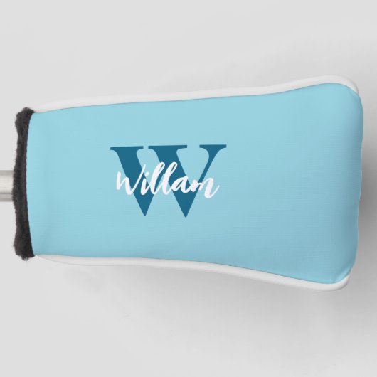 Elegante monogram scriptnaam golfheadcover (Voorkant)