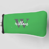 Elegante monogram scriptnaam golfheadcover (Voorkant)
