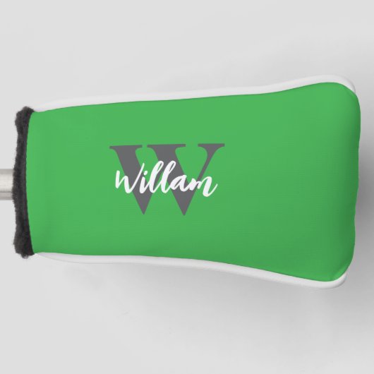Elegante monogram scriptnaam golfheadcover (Voorkant)