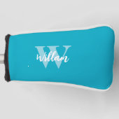 Elegante monogram scriptnaam golfheadcover (Voorkant)