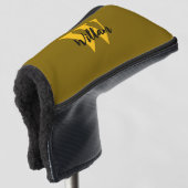 Elegante monogram scriptnaam golfheadcover (3/4 voorkant)