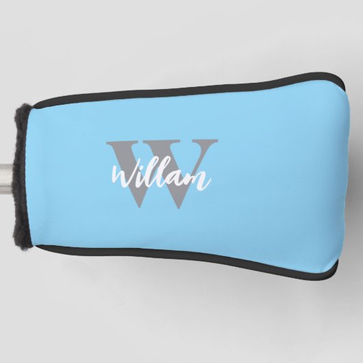 Elegante monogram scriptnaam golfheadcover (Voorkant)