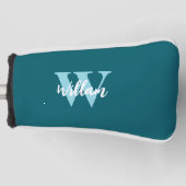 Elegante monogram scriptnaam golfheadcover (Voorkant)