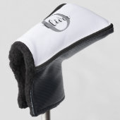 Elegante monogram scriptnaam golfheadcover (3/4 voorkant)