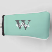 Elegante monogram scriptnaam golfheadcover (Voorkant)