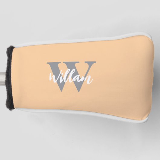 Elegante monogram scriptnaam golfheadcover (Voorkant)