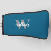 Elegante monogram scriptnaam golfheadcover (Voorkant)