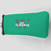 Elegante monogram scriptnaam golfheadcover (Voorkant)