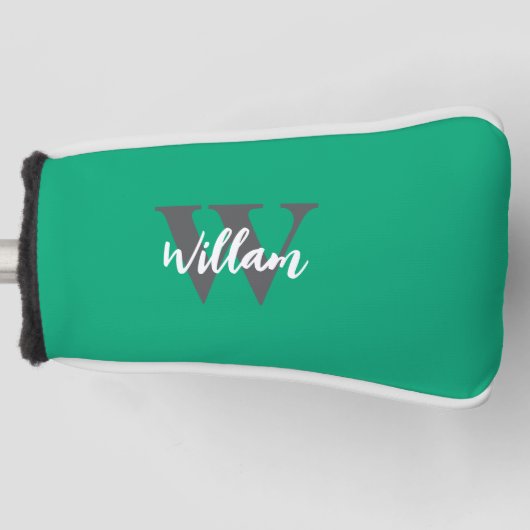 Elegante monogram scriptnaam golfheadcover (Voorkant)
