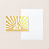 Elegante monogram Sunrise Stijlvolle gevouwen noti Folie Kaarten (Display)