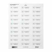 Elegante Monogram Teal Groene Retouradreslabel Etiket (Full Sheet)