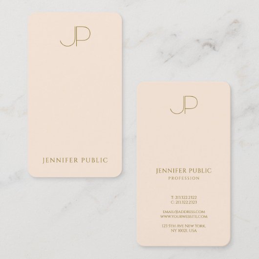 Elegante Monogram Template Luxueus Visitekaartje (Voorkant / Achterkant)