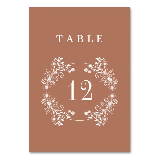 Elegante Monogram Terracota bruiloft Kaart (Voorkant)