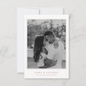 Elegante Monogram Terracota bruiloft Save The Date (Voorkant)