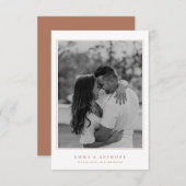 Elegante Monogram Terracota bruiloft Save The Date (Voorkant / Achterkant)