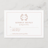 Elegante Monogram Terracota Wedding RSVP Kaart (Voorkant)