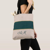 Elegante Monogram Tote | Verfijnde Streepdesign Bag (Dichtbij)