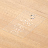 Elegante Monogram Trouw Acryl Uitnodigingen (Laagn)