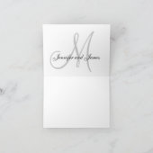Elegante Monogram Trouw Dankkaart Bedankkaart (Binnen)