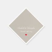 Elegante Monogram Trouwdatum Taupe Party Cocktail Servet (Hoek)