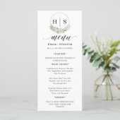 Elegante Monogram Trouwkrans Menu (Staand voorkant)