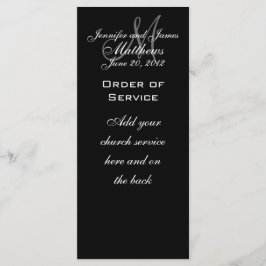 Elegante Monogram Trouwprogramma's Programmakaart