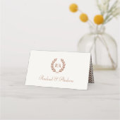 Elegante Monogram Trouwstoel Terracotta Zitplaatse Plaatskaartje (Voorkant)