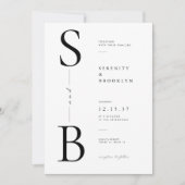 Elegante Monogram Typografie Trouwdag Kaart (Voorkant)
