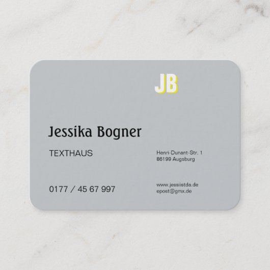 Elegante Monogram Visitekaartjes (Voorkant)