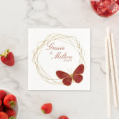 Elegante Monogram Vlinder Bruiloft Servet (Insitu)