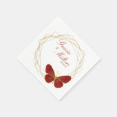 Elegante Monogram Vlinder Bruiloft Servet (Hoek)