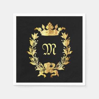 Elegante monogram voor zwart en goud servet