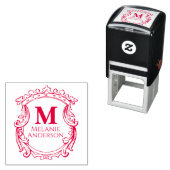 Elegante Monogram Wapenschild Zelfinktende Stempel (In situ)