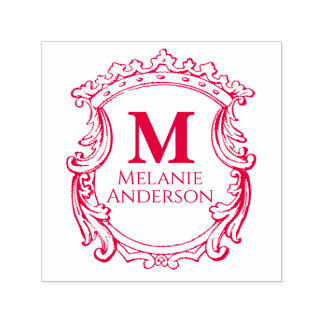 Elegante Monogram Wapenschild  Zelfinktende Stempel
