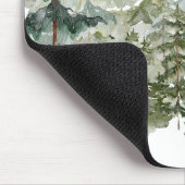 Elegante Monogram Waterverf Dennenbos Berg Muismat (Hoek)