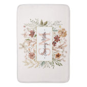 Elegante Monogram Waterverf Herfst Wilde Bloem Blo Badmat (Voorkant Verticaal)
