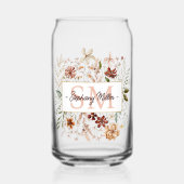 Elegante Monogram Waterverf Herfst Wilde Bloem Blo Blikvorm Glas (Voorkant)