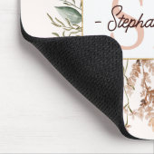 Elegante Monogram Waterverf Herfst Wilde Bloem Blo Muismat (Hoek)