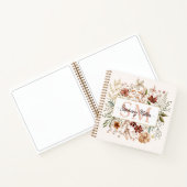 Elegante Monogram Waterverf Herfst Wilde Bloem Blo Notitieboek (Binnen)