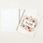 Elegante Monogram Waterverf Herfst Wilde Bloem Blo Planner (Display)